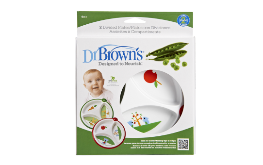 Тарелка для кормления Dr.Brown's, трёхсекционная, 2 шт.