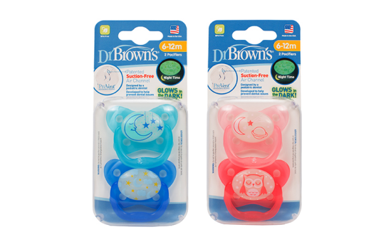 Ночные пустышки Dr.Brown's, 6-12 мес., 2 шт.