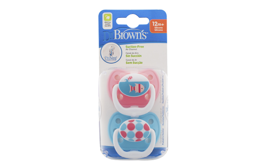Ортодонтическая пустышка Dr.Brown’s, 12+., 2 шт., для девочки